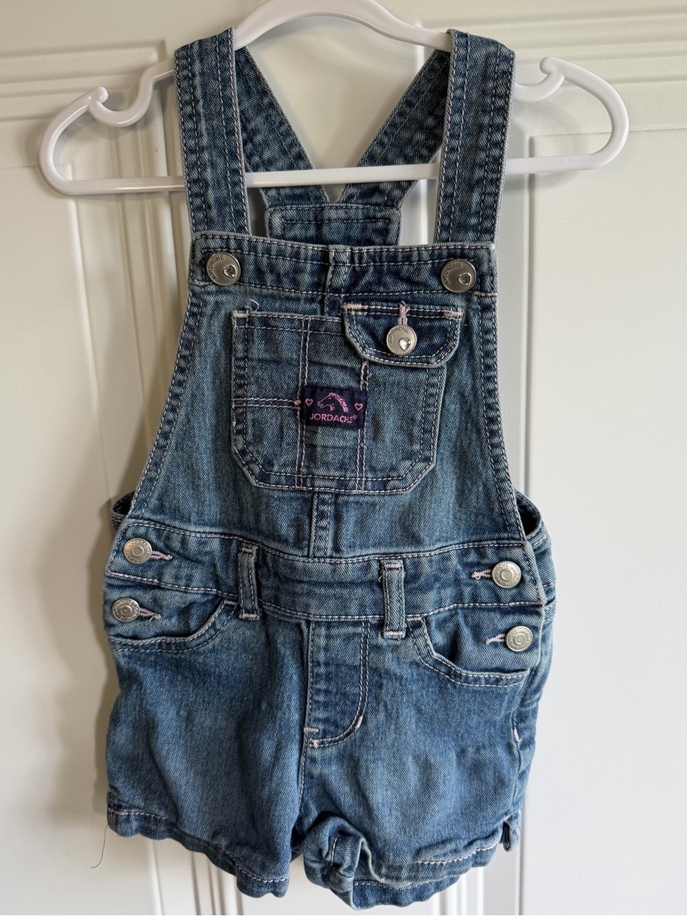Jordache Blue Denim girls Short Overalls 2T